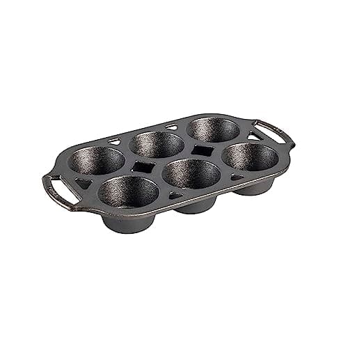 Lodge Seasoned Cast Iron Muffin Pan, 6 Wells