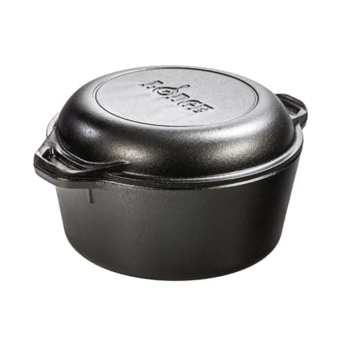 Lodge Cast Iron Double Dutch Oven, 5 qt