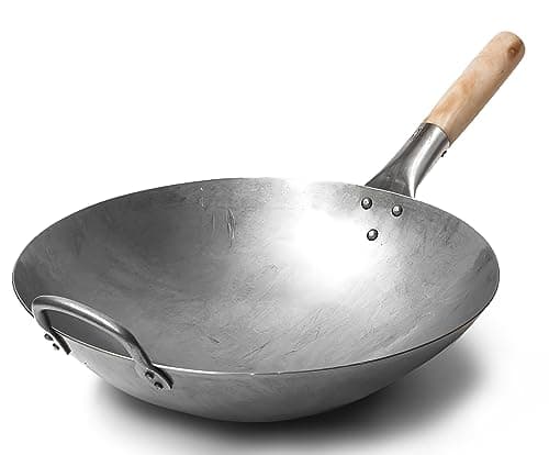 Craft Wok Traditional Hand Hammered Carbon Steel Wok, 14 in