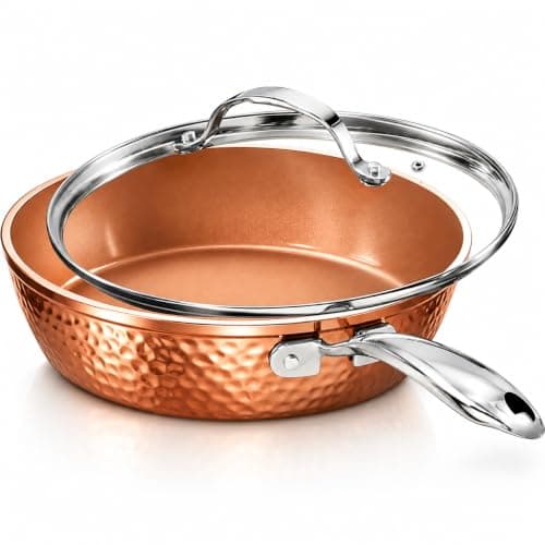 Gotham Steel Hammered Ti-Cerma Nonstick Fry Pan with Lid, 12 in