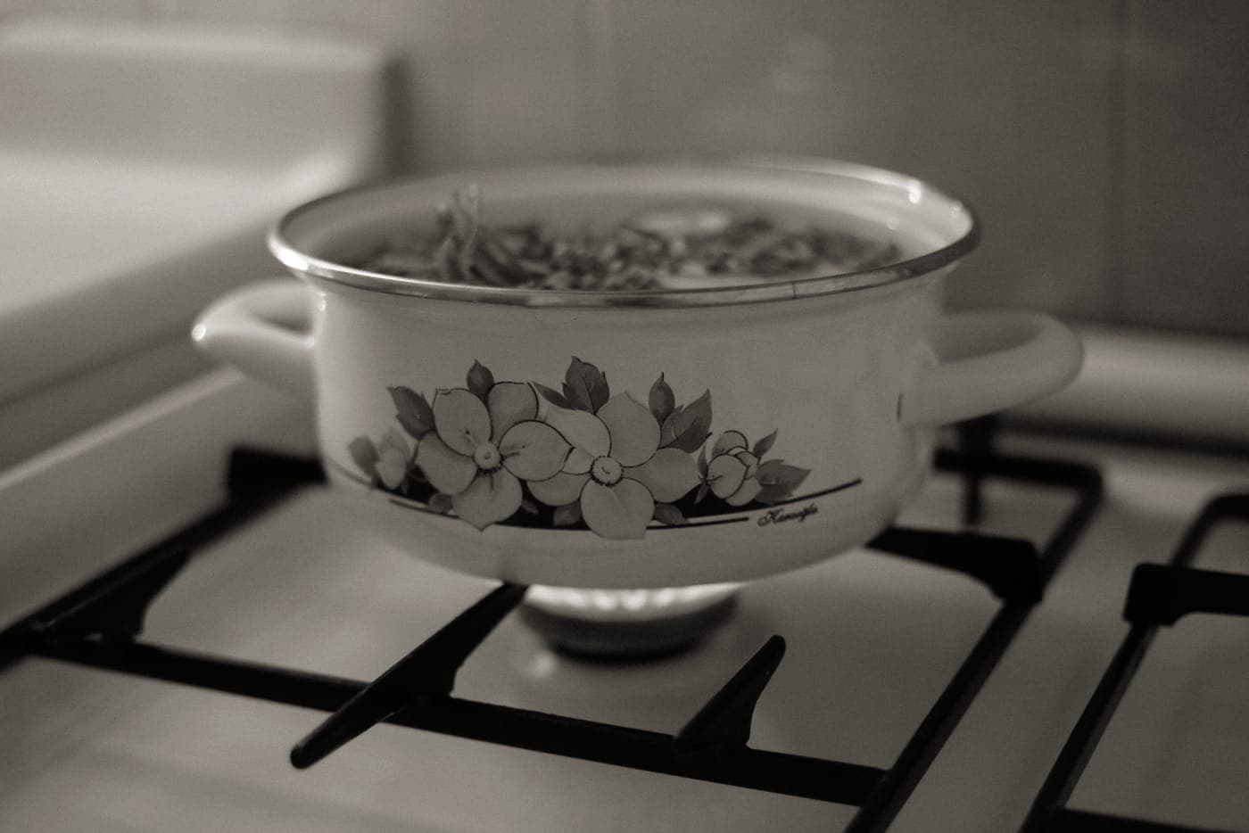 An enameled cast iron Dutch oven on a stove