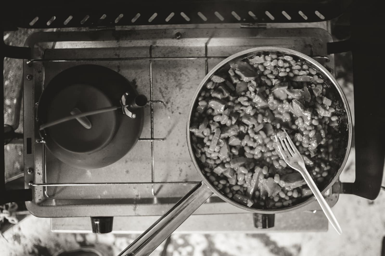 A single portion cooking in a small pan