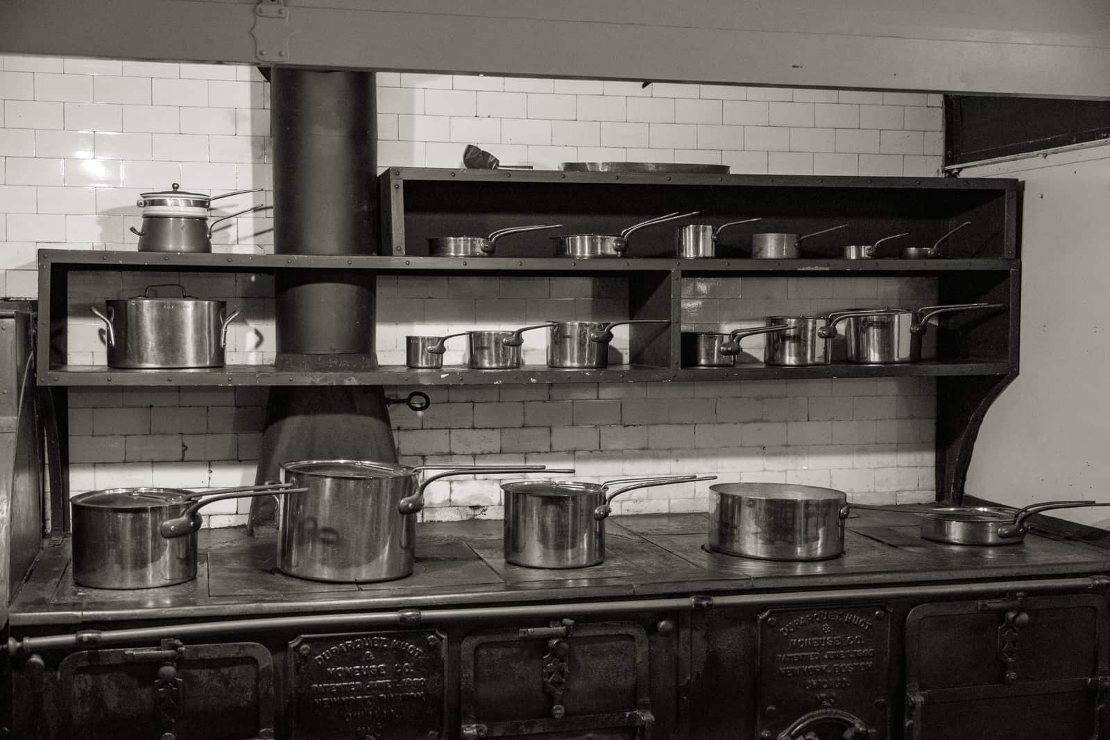 A copper bottomed cooking pot